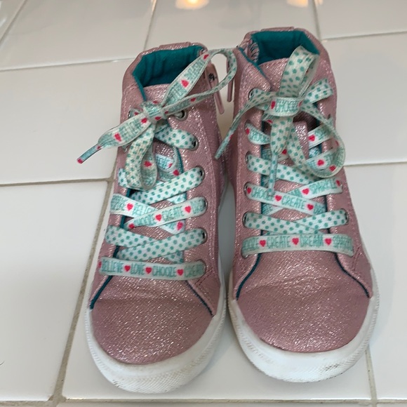 Chooze Shoes 7t Justice Sneaker High Tops Pink Zipper